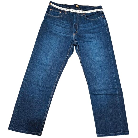 Lee Premium Select Regular Fit Mens Jeans Size 36X34 Dark Blue Denim - Picture 12 of 13